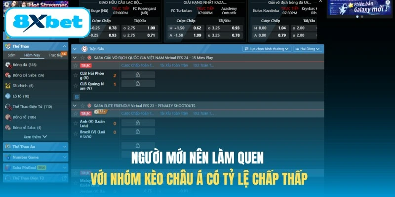 Người mới nên làm quen với nhóm kèo châu Á có tỷ lệ chấp thấp